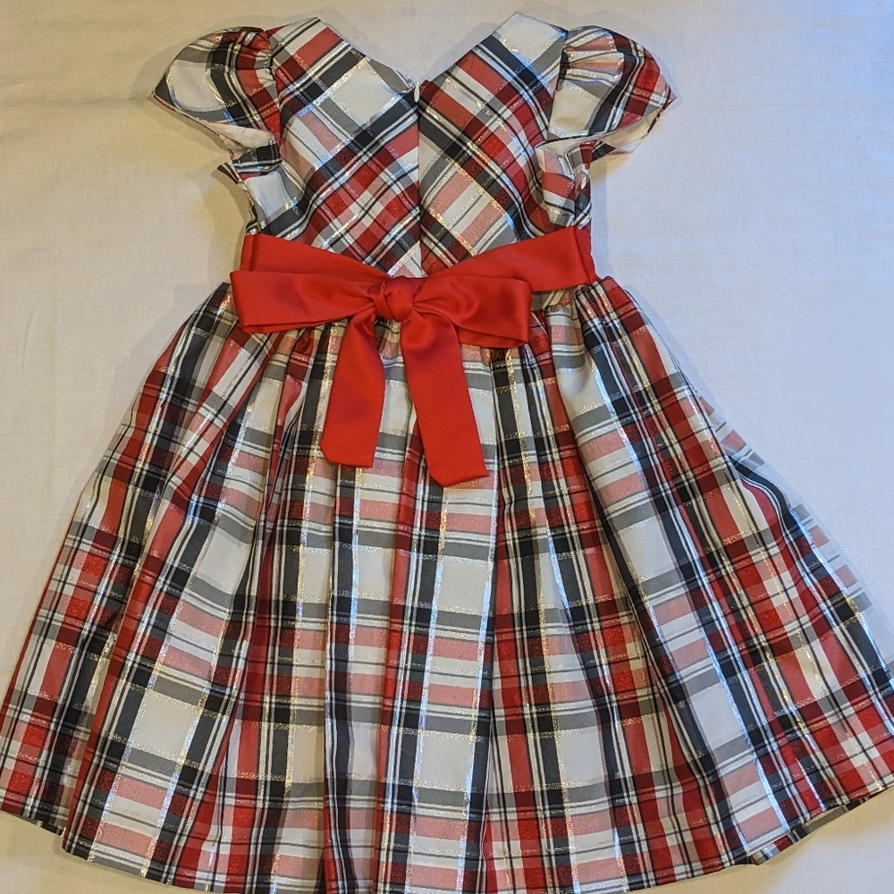 NWOT..Bonnie Jean metallic plaid Holiday party dress size 4 - Picture 2 of 7